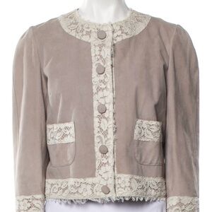 Dolce & Gabbana leather and lace jacket
